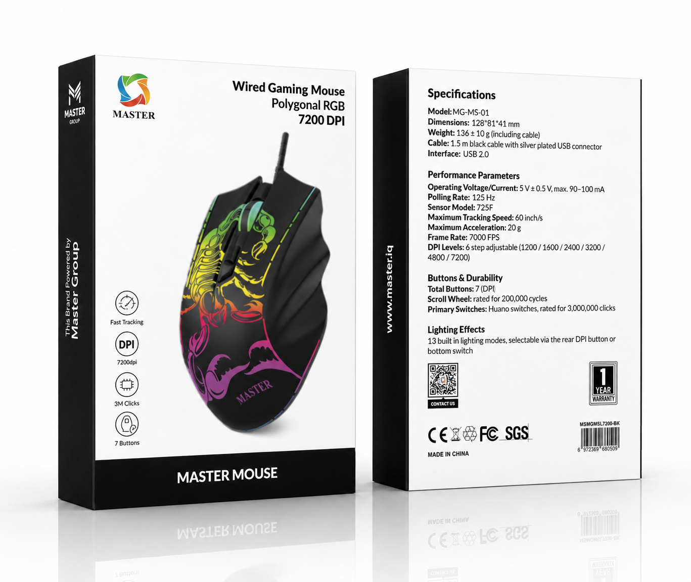 Master gaming mouse retail packaging