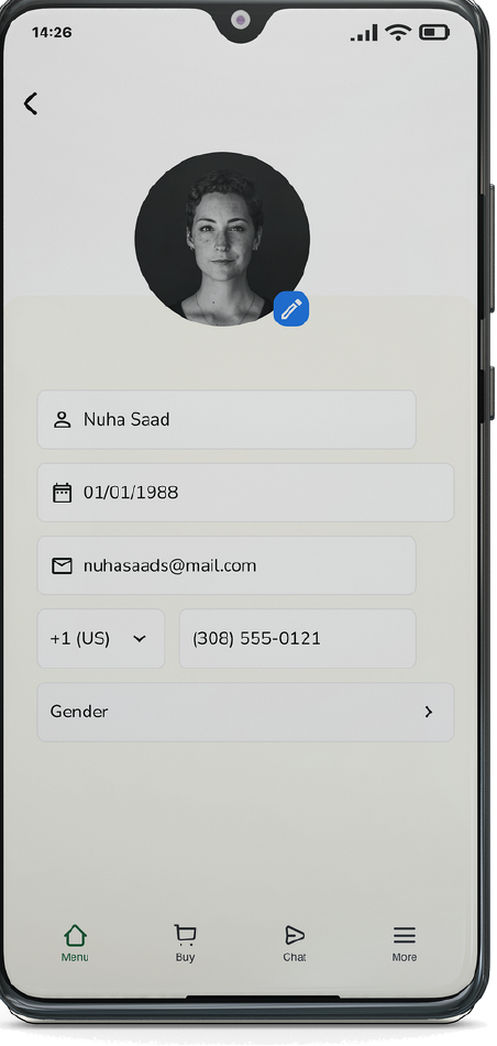 Shrift account screen