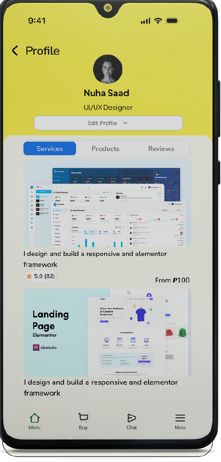 Shrift discovery screen