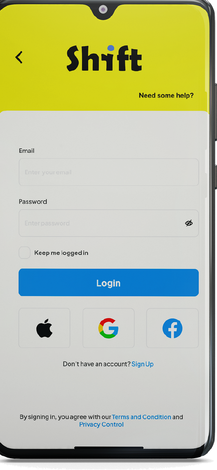 Shrift login screen